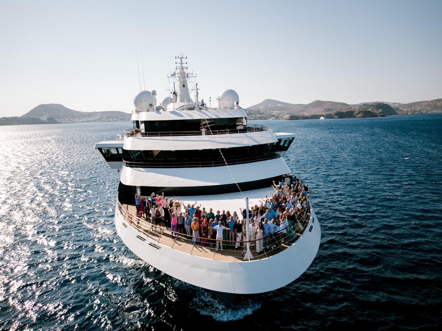 A private group aboard a yacht charter
