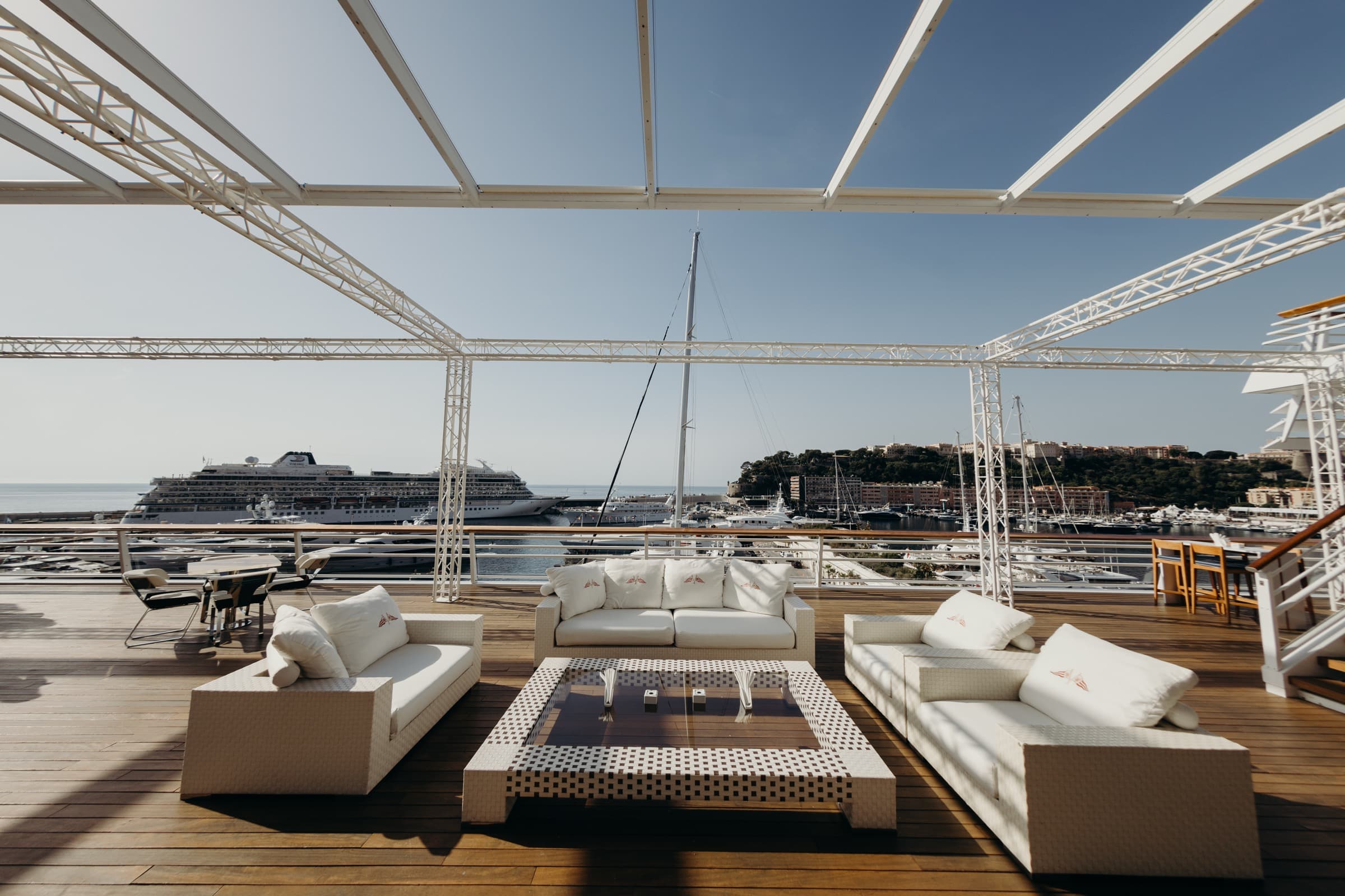 Superyachts and classic cars at the Monaco Yacht Club